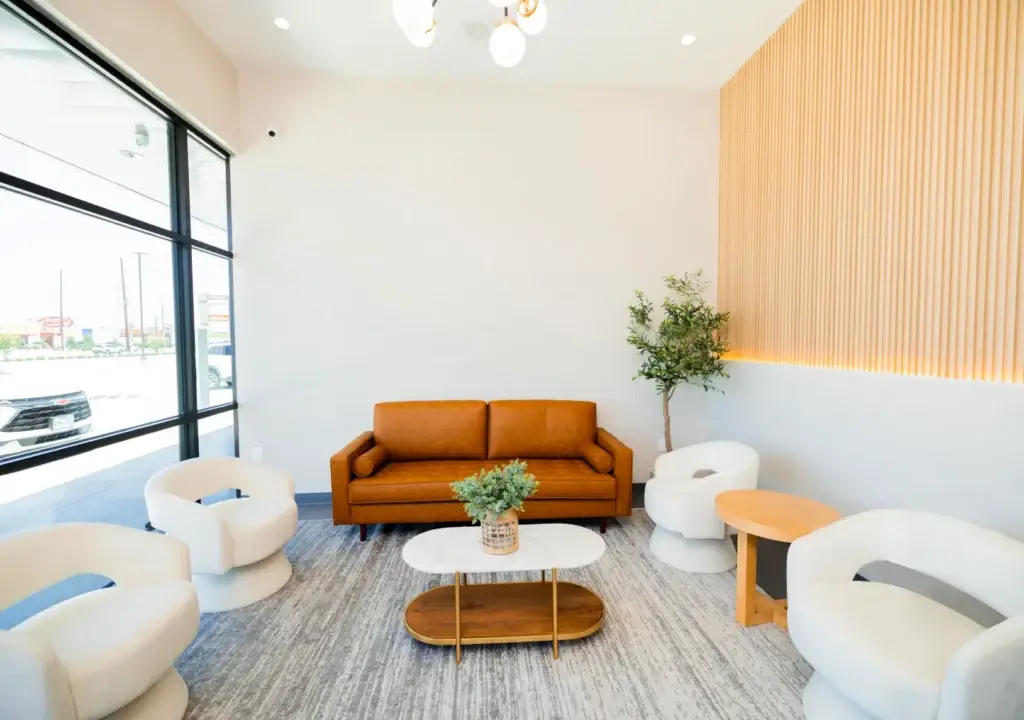 Aster Smiles lobby featuring a comfort-focused, calming waiting area